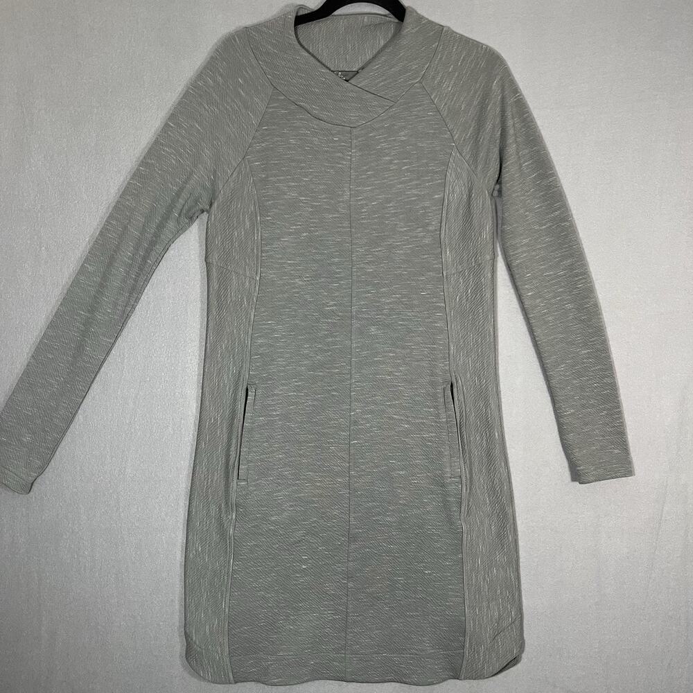 prAna Sindri Dress‎ Womens Small Gray Long Sleeve Pockets Stretch